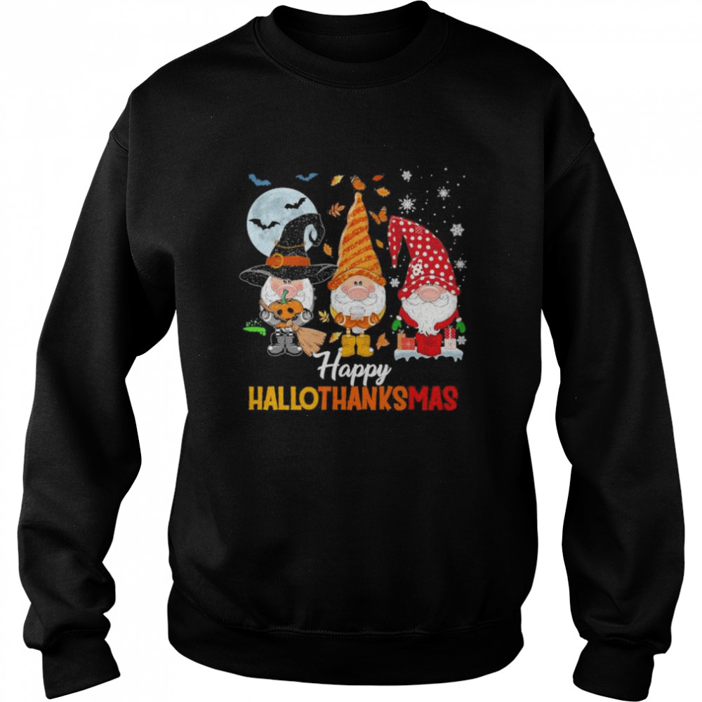 Official Three Gnome Happy Hallothanksmas Shirt 3 » Cool Gifts for You - Mfamilygift Official Three Gnome Happy Hallothanksmas Shirt 3