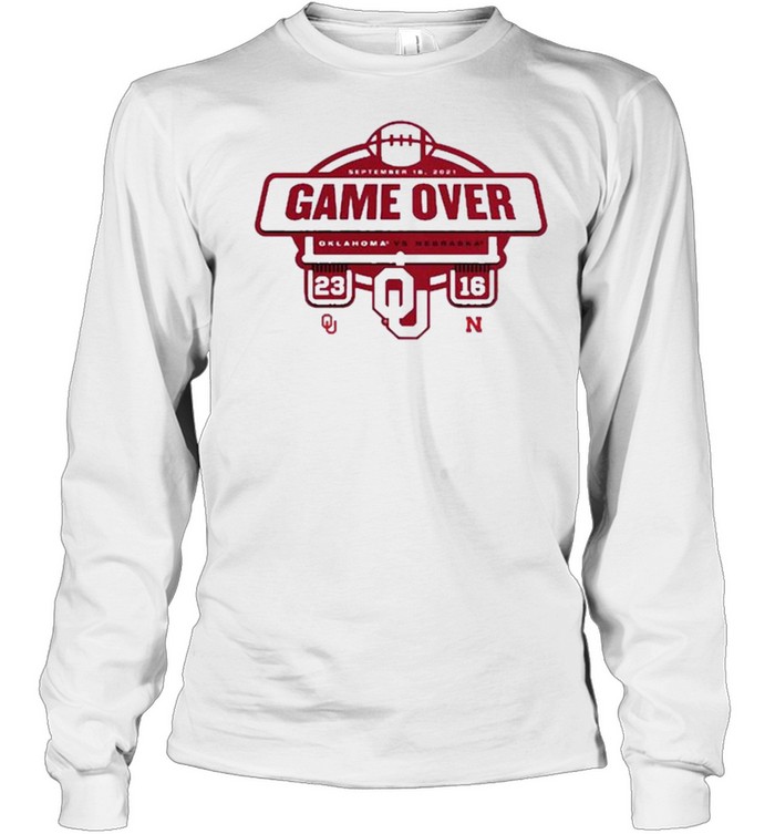 Oklahoma Sooners Vs Nebraska Cornhuskers Game Over 23 16 T-Shirt 2 » Cool Gifts for You - Mfamilygift Oklahoma Sooners Vs Nebraska Cornhuskers Game Over 23 16 T-Shirt 2