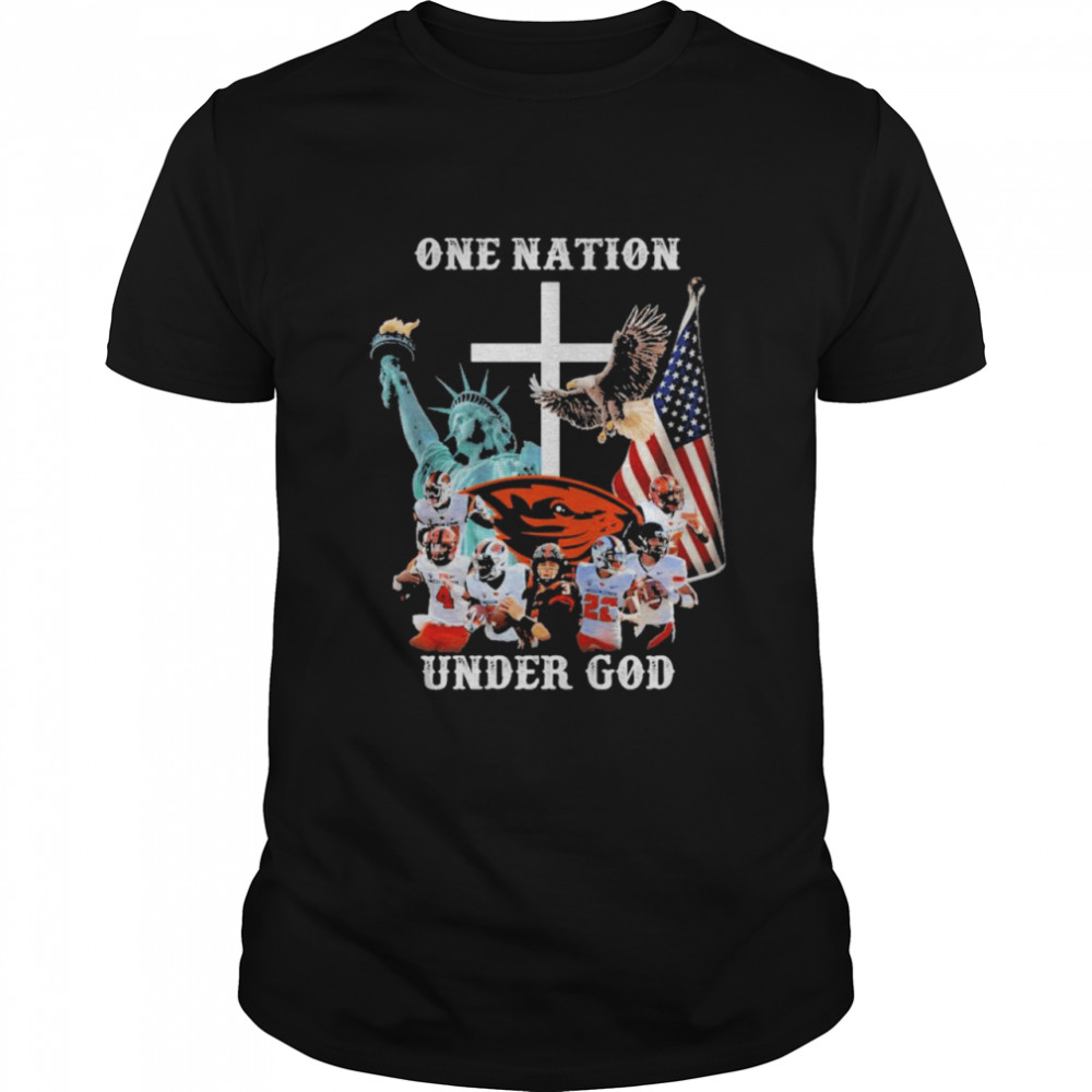 One Nation Under God Oregon State Beavers American Flag Shirt