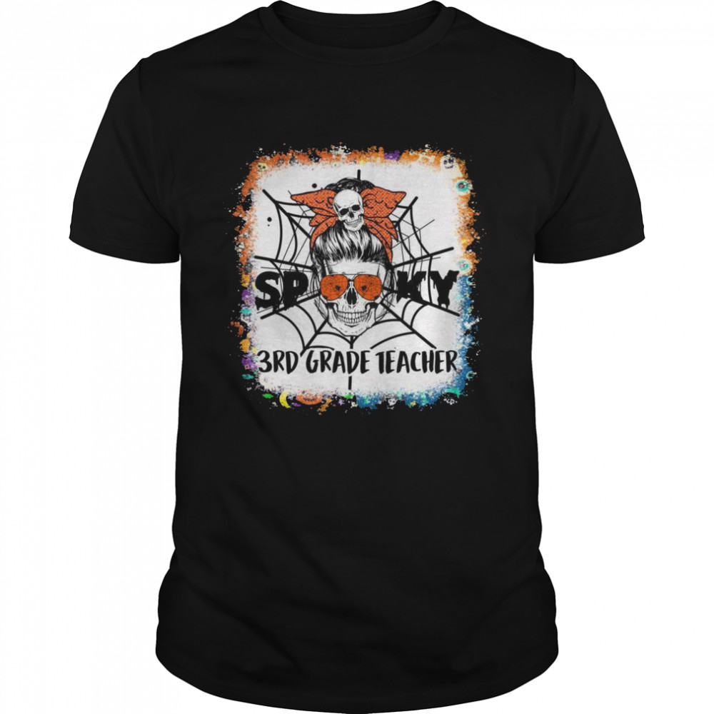 One Spooky 3Rd Grade Teacher Sugar Skull Halloween Costume Shirt One Spooky 3Rd Grade Teacher Sugar Skull Halloween Costume Shirt