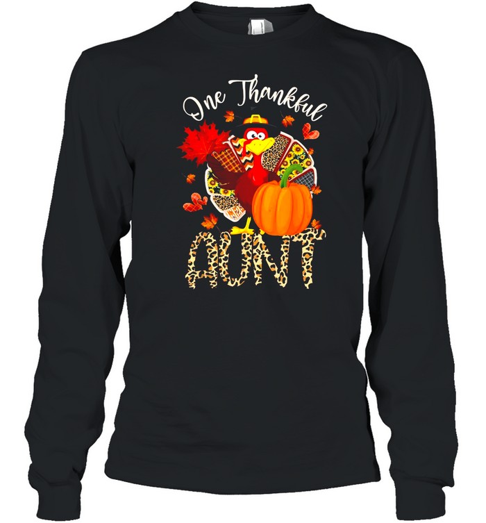 One Thankful Aunt Turkey Pumpkin Thanksgiving Shirt 2 » Cool Gifts for You - Mfamilygift One Thankful Aunt Turkey Pumpkin Thanksgiving Shirt 2