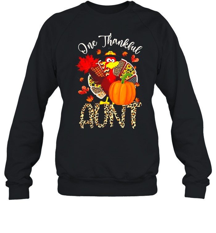 One Thankful Aunt Turkey Pumpkin Thanksgiving Shirt 3 » Cool Gifts for You - Mfamilygift One Thankful Aunt Turkey Pumpkin Thanksgiving Shirt 3
