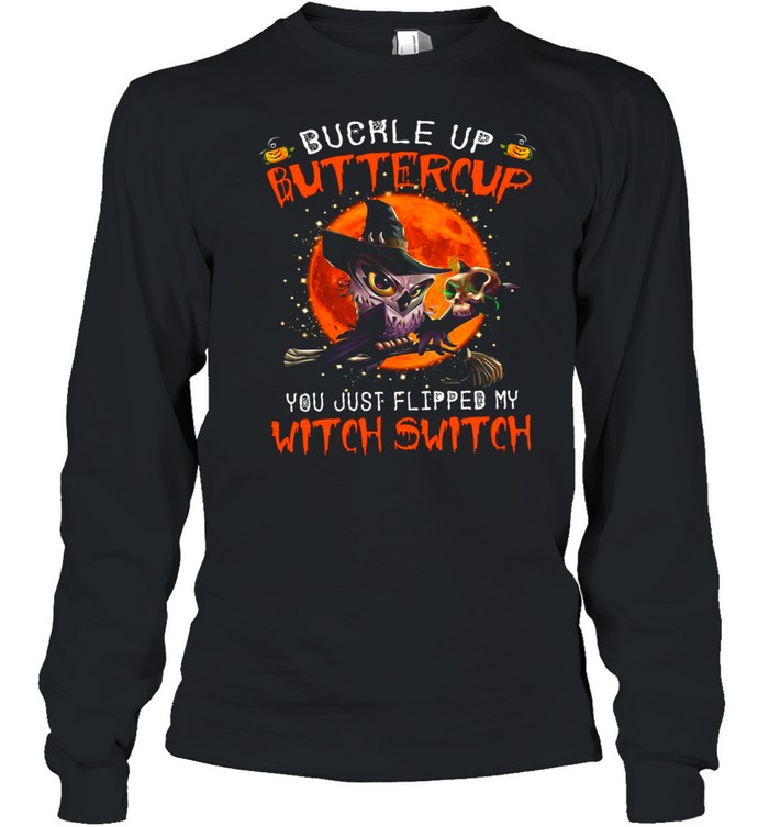 Owl Buckle Up Buttercup You Just Flipped My Witch Switch Skull Halloween Shirt 2 » Cool Gifts for You - Mfamilygift Owl Buckle Up Buttercup You Just Flipped My Witch Switch Skull Halloween Shirt 2