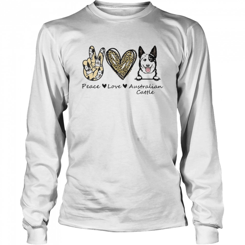 Peace Love Australian Cattle Dog Leopard Shirt 2 » Cool Gifts for You - Mfamilygift Peace Love Australian Cattle Dog Leopard Shirt 2