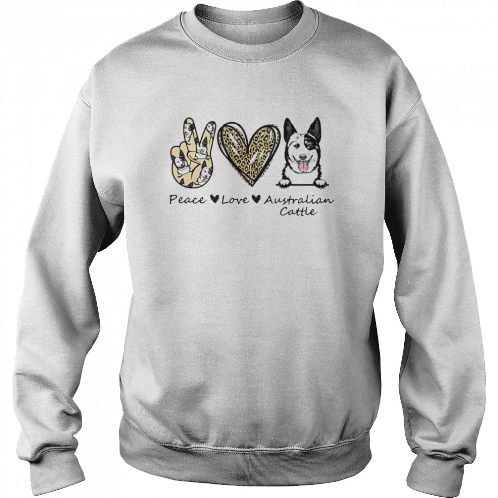 Peace Love Australian Cattle Dog Leopard Shirt 3 » Cool Gifts for You - Mfamilygift Peace Love Australian Cattle Dog Leopard Shirt 3