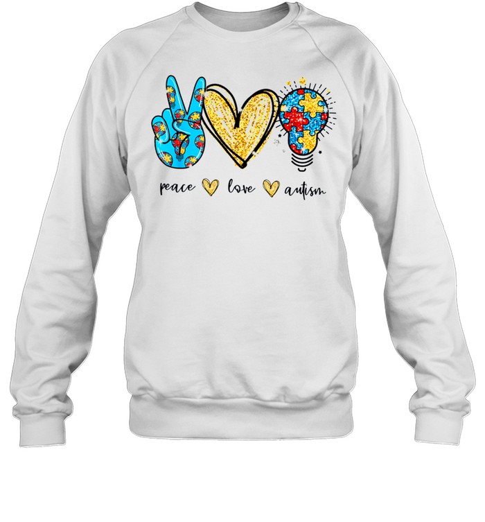 Peace Love Autism Color Shirt 3 » Cool Gifts for You - Mfamilygift Peace Love Autism Color Shirt 3
