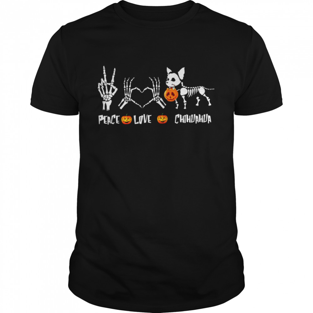 Peace Love Chihuahua Halloween Shirt