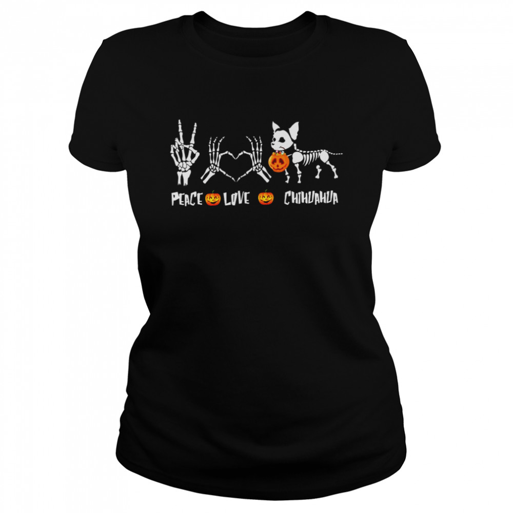 Peace Love Chihuahua Halloween Shirt 1 » Cool Gifts for You - Mfamilygift Peace Love Chihuahua Halloween Shirt 1