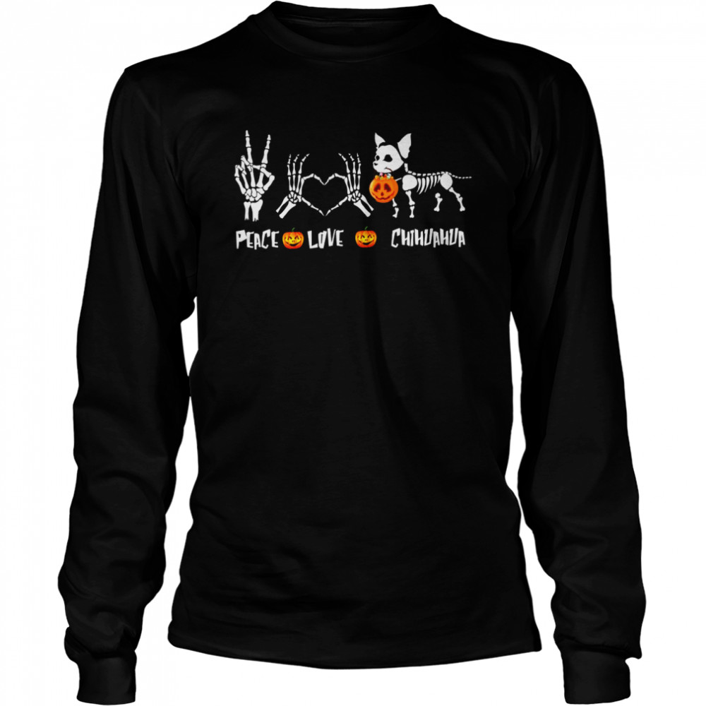 Peace Love Chihuahua Halloween Shirt 2 » Cool Gifts for You - Mfamilygift Peace Love Chihuahua Halloween Shirt 2