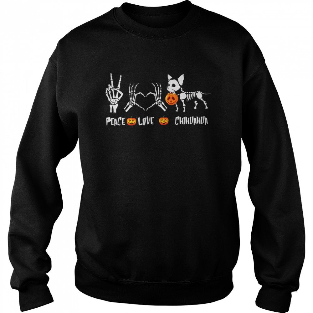Peace Love Chihuahua Halloween Shirt 3 » Cool Gifts for You - Mfamilygift Peace Love Chihuahua Halloween Shirt 3