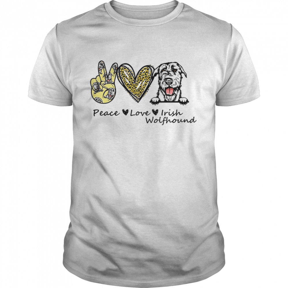 Peace Love Irish Wolfhound Dog T-Shirt Peace Love Irish Wolfhound Dog T-Shirt