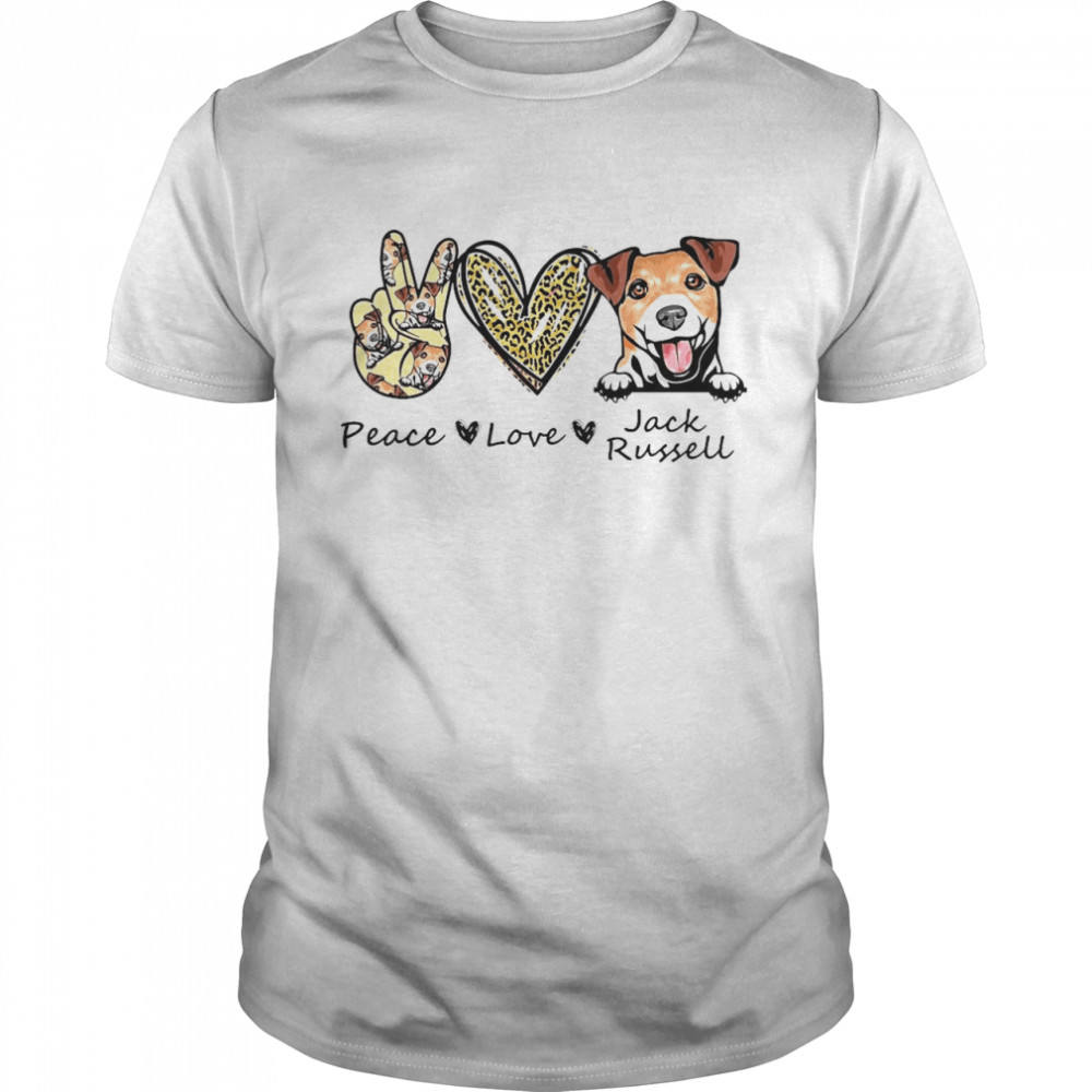Peace Love Jack Russell Dog T-Shirt