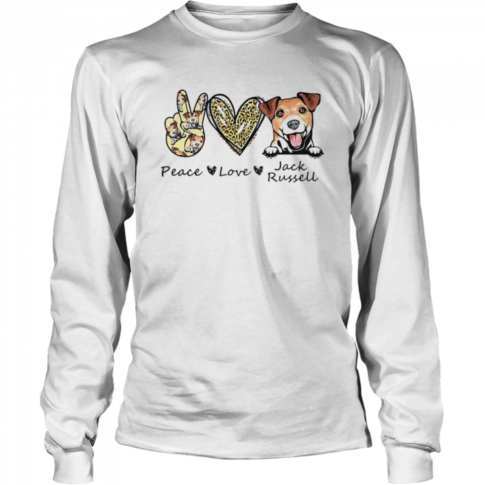 Peace Love Jack Russell Dog T-Shirt 2 » Cool Gifts for You - Mfamilygift Peace Love Jack Russell Dog T-Shirt 2