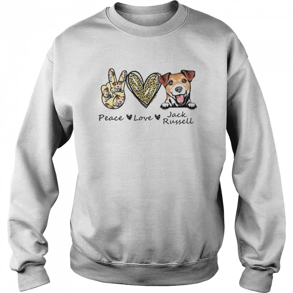 Peace Love Jack Russell Dog T-Shirt 3 » Cool Gifts for You - Mfamilygift Peace Love Jack Russell Dog T-Shirt 3