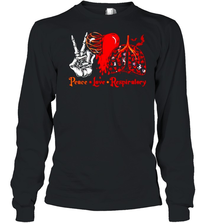 Peace Love Respiratory Halloween Shirt 2 » Cool Gifts for You - Mfamilygift Peace Love Respiratory Halloween Shirt 2