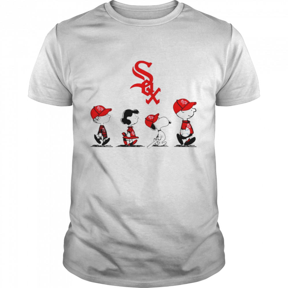 Peanuts Characters Chicago White Sox Baseball Shirt