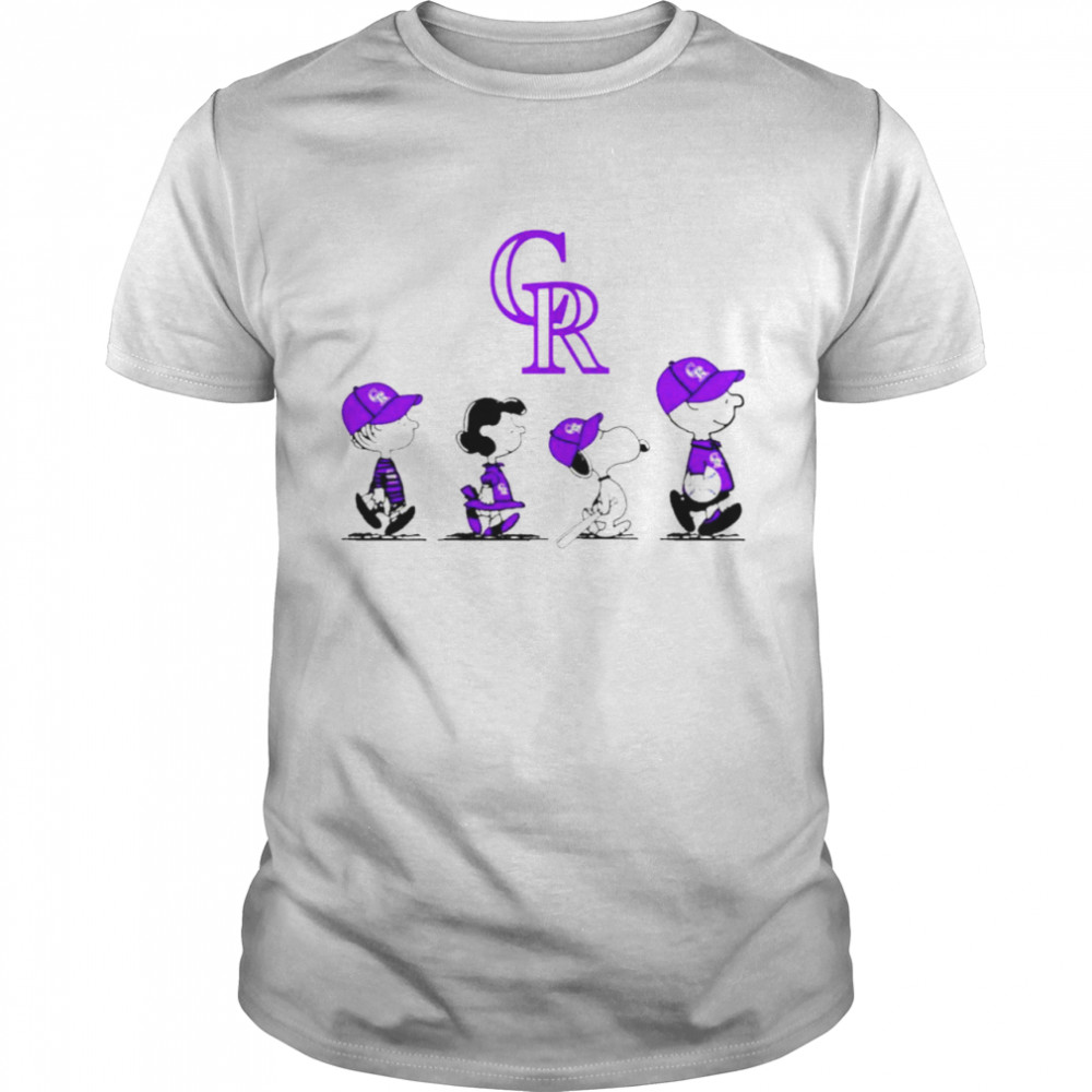 Peanuts Characters Colorado Rockies Baseball Team Shirt