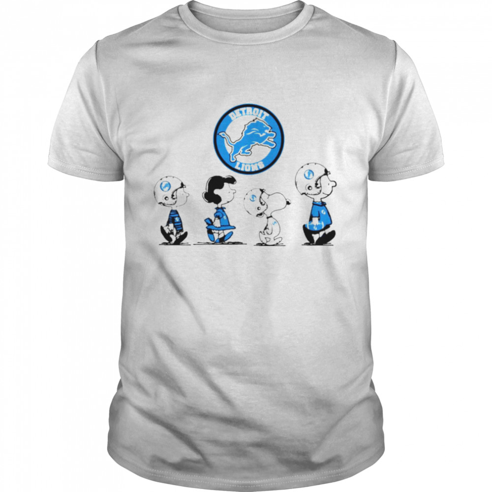 Peanuts Characters Detroit Lions Football Team T-Shirt