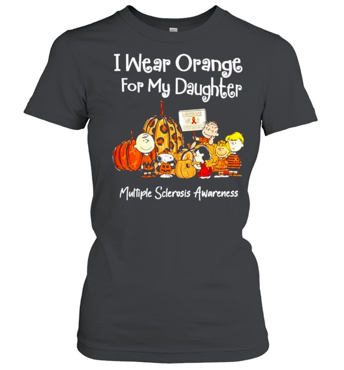Peanuts Characters I Wear Orange For My Daughter Multiple Sclerosis Awareness Shirt 1 » Cool Gifts for You - Mfamilygift Peanuts Characters I Wear Orange For My Daughter Multiple Sclerosis Awareness Shirt 1