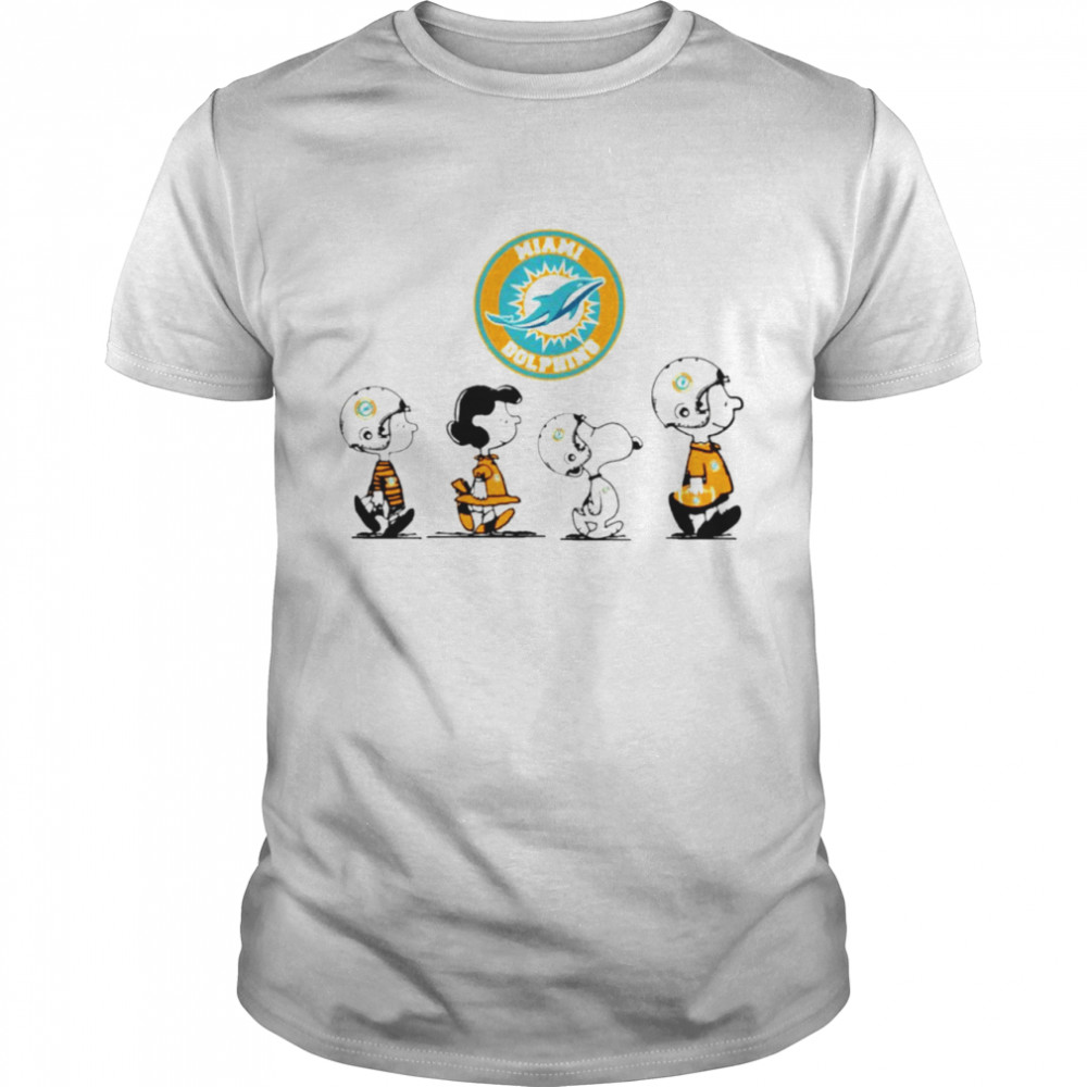 Peanuts Characters Miami Dolphins Football Team T-Shirt