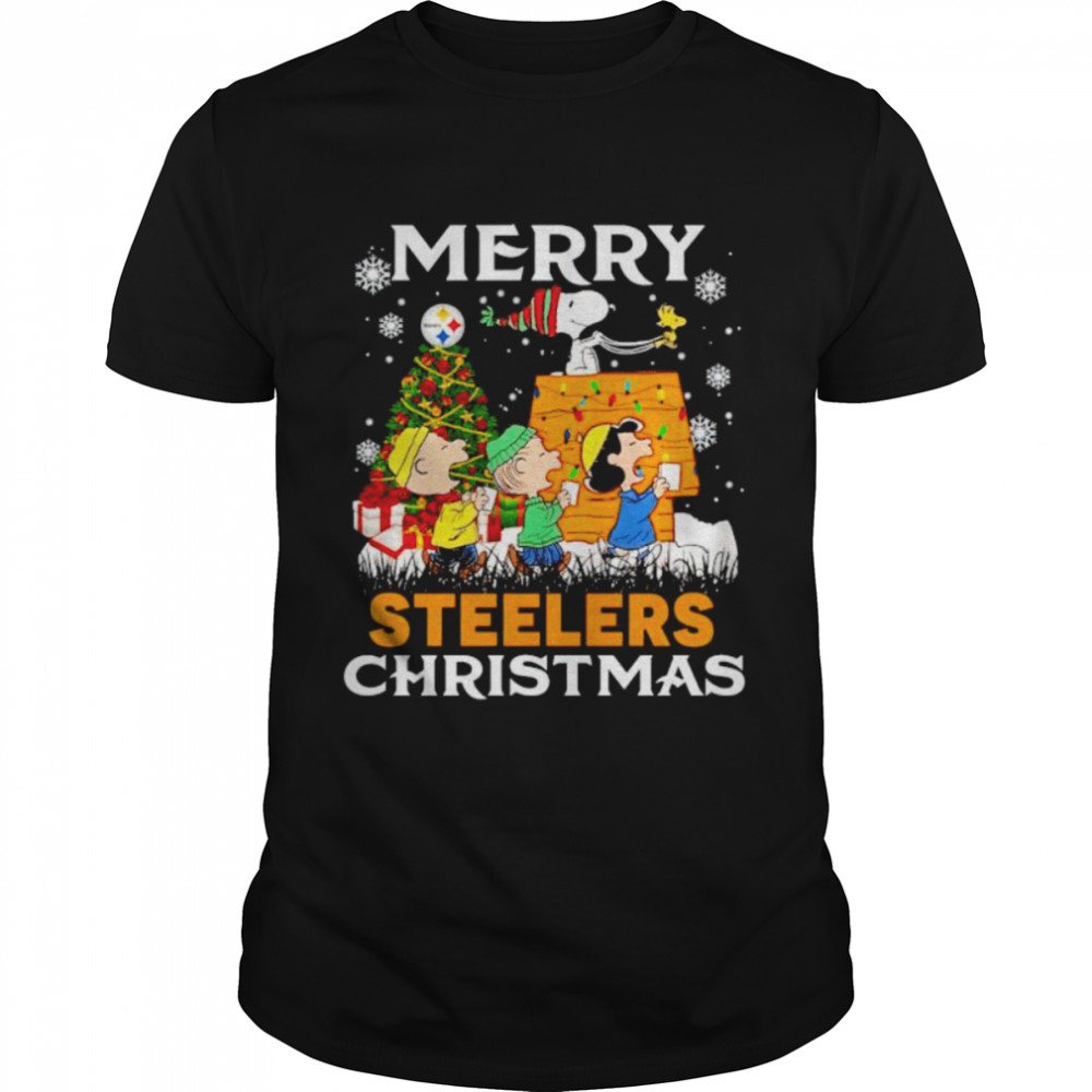Peanuts Characters Steelers Merry Christmas Shirt
