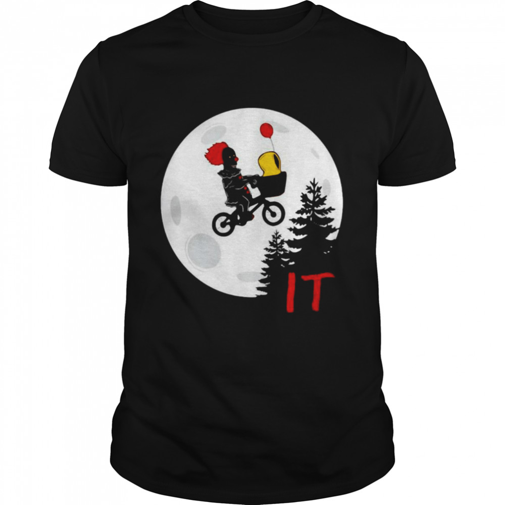 Pennywise Bicycle Fly Halloween Moon T-Shirt
