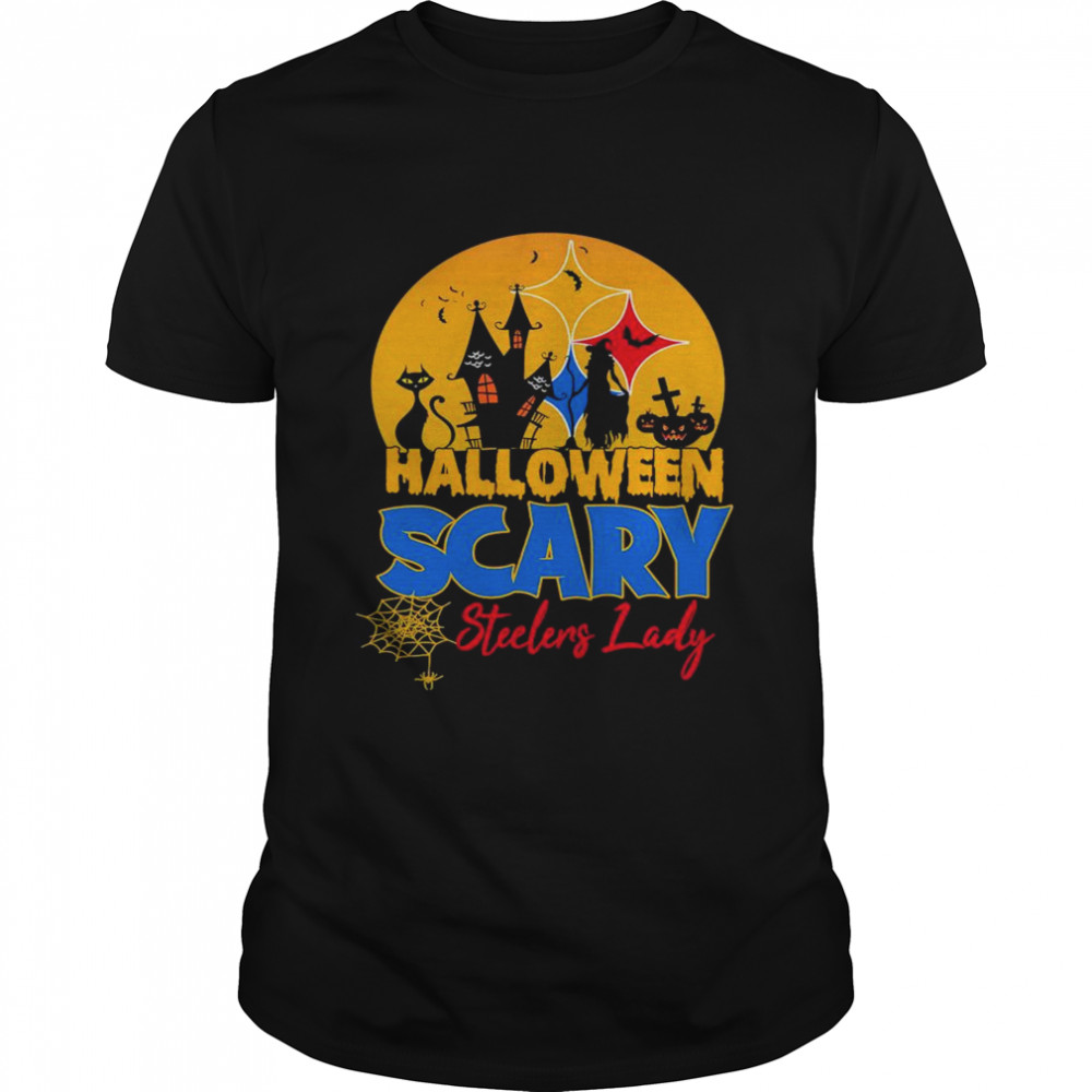 Pitbull Steeler Halloween Scary Steelers Lady 2021 Shirt