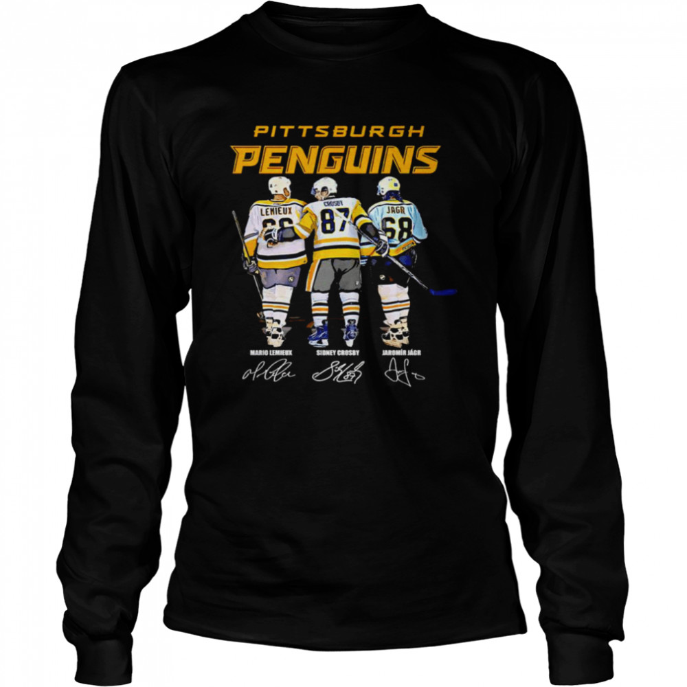 Pittsburgh Penguins Mario Lemieux Sidney Crosby Jaromir Jagr Signatures Shirt 2 » Cool Gifts for You - Mfamilygift Pittsburgh Penguins Mario Lemieux Sidney Crosby Jaromir Jagr Signatures Shirt 2