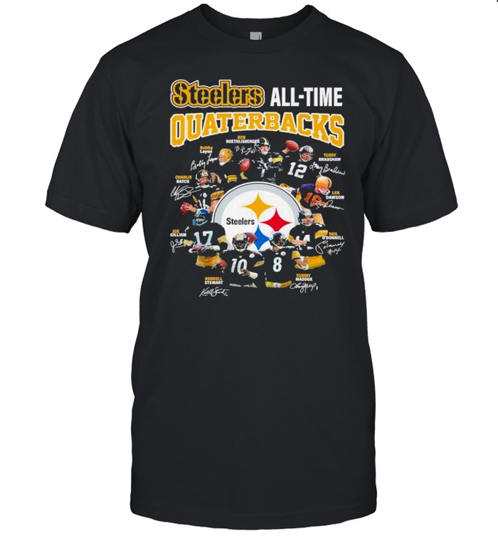Pittsburgh Steelers All-Time Quarterbacks Signatures Shirt Pittsburgh Steelers All-Time Quarterbacks Signatures Shirt