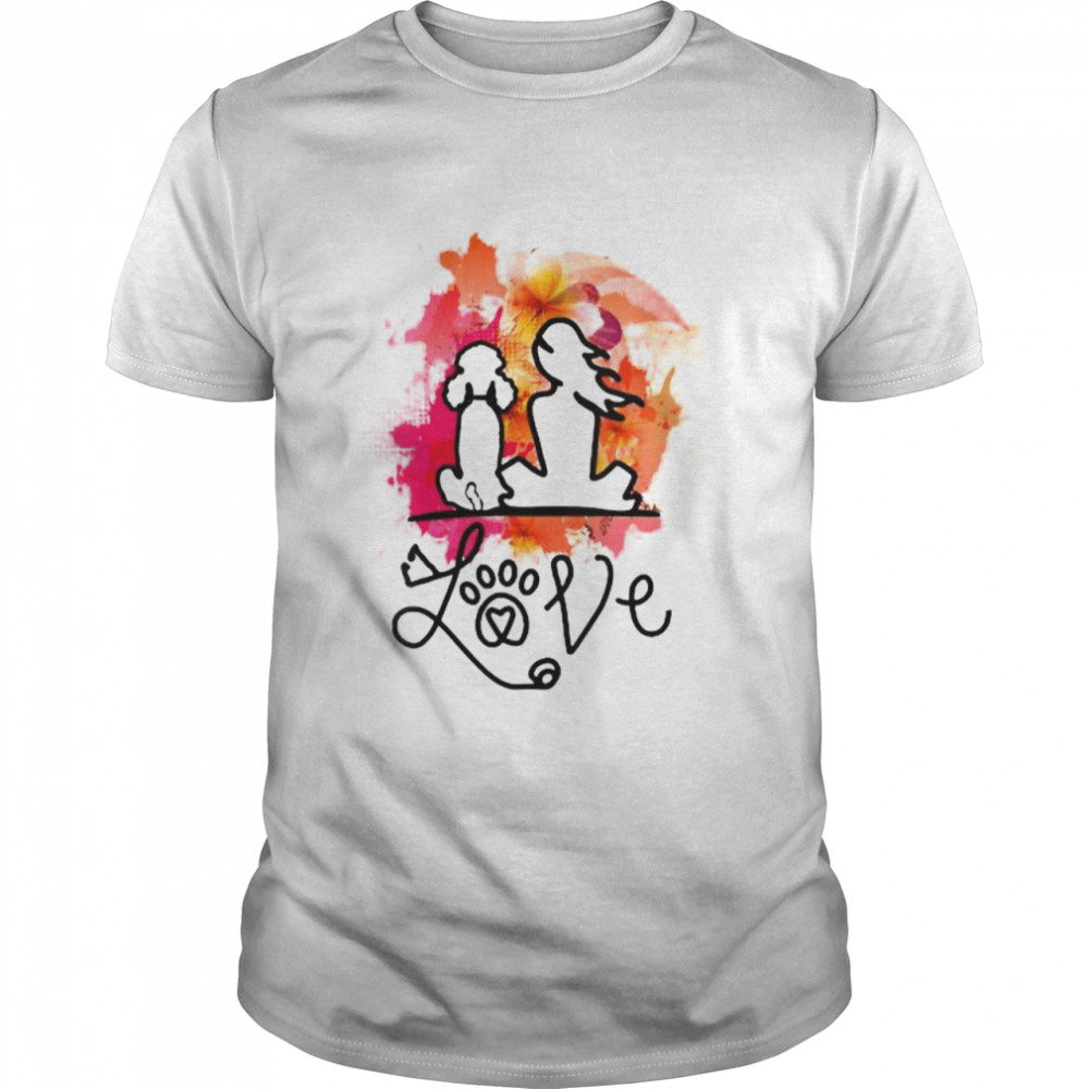 Poodle Mom And Poodle Lovers Colorful Art T-Shirt