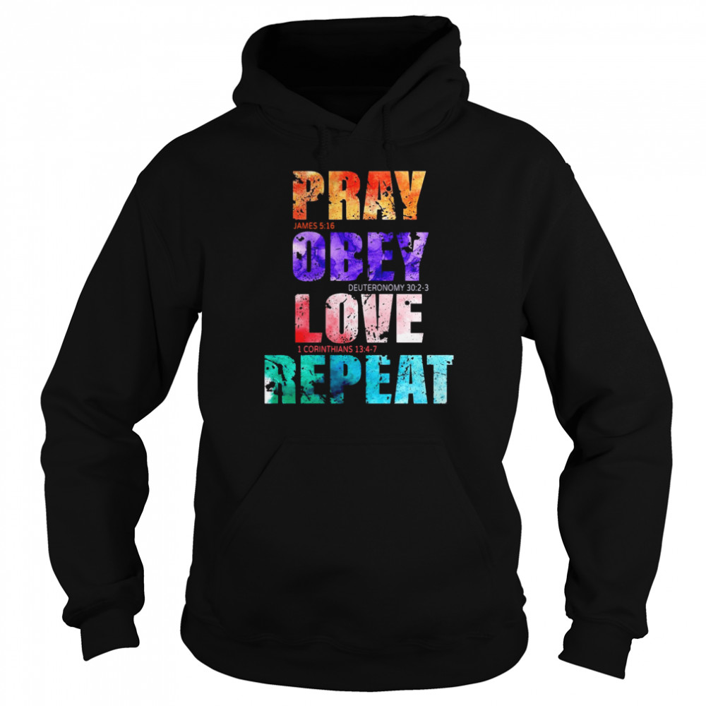 Pray Obey Love Repeat Jesus Christians Shirt 4 » Cool Gifts for You - Mfamilygift Pray Obey Love Repeat Jesus Christians Shirt 4
