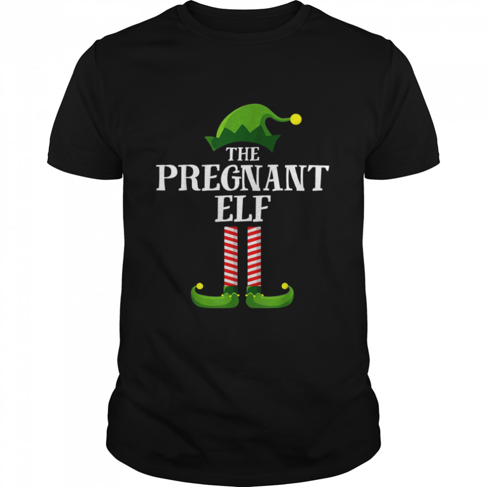Pregnant Elf Matching Family Group Christmas Party Pajama Shirt Pregnant Elf Matching Family Group Christmas Party Pajama Shirt