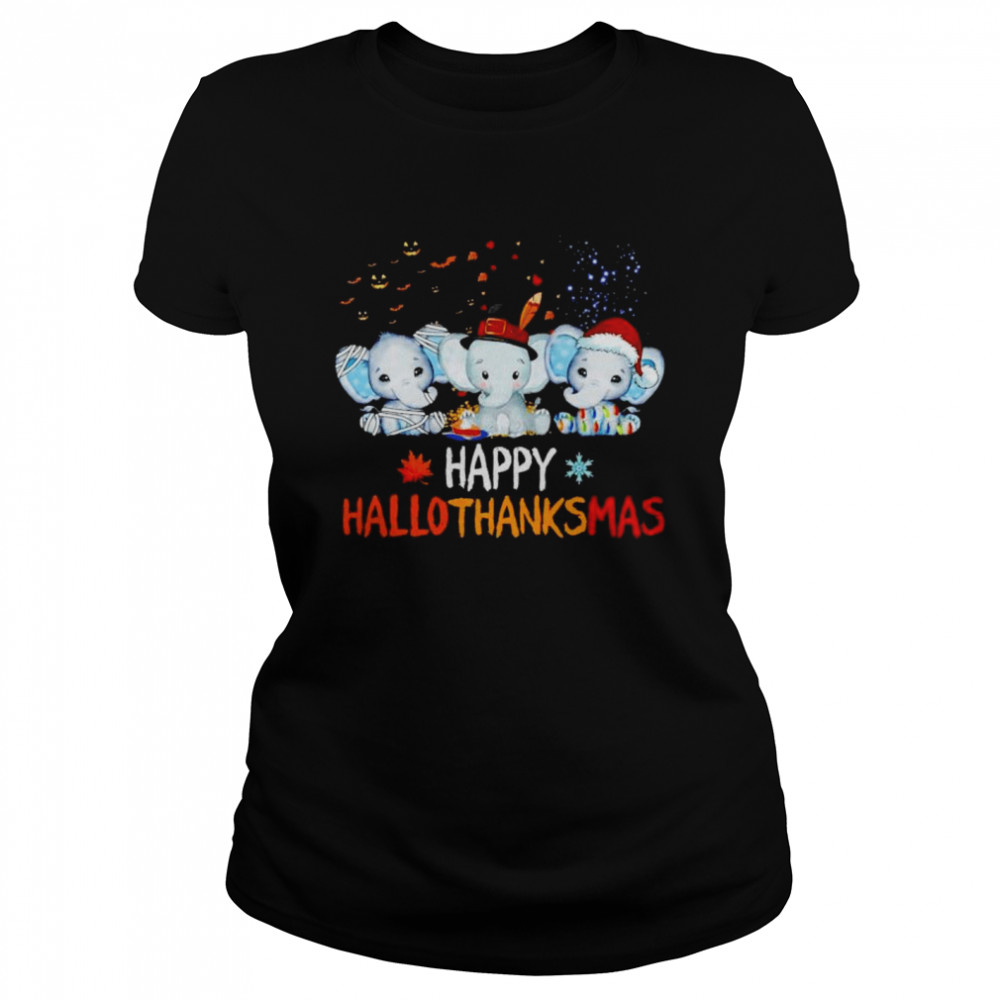 Premium Elephant Happy Hallothanksmas Halloween Thanksgiving Xmas Shirt 1 » Cool Gifts for You - Mfamilygift Premium Elephant Happy Hallothanksmas Halloween Thanksgiving Xmas Shirt 1