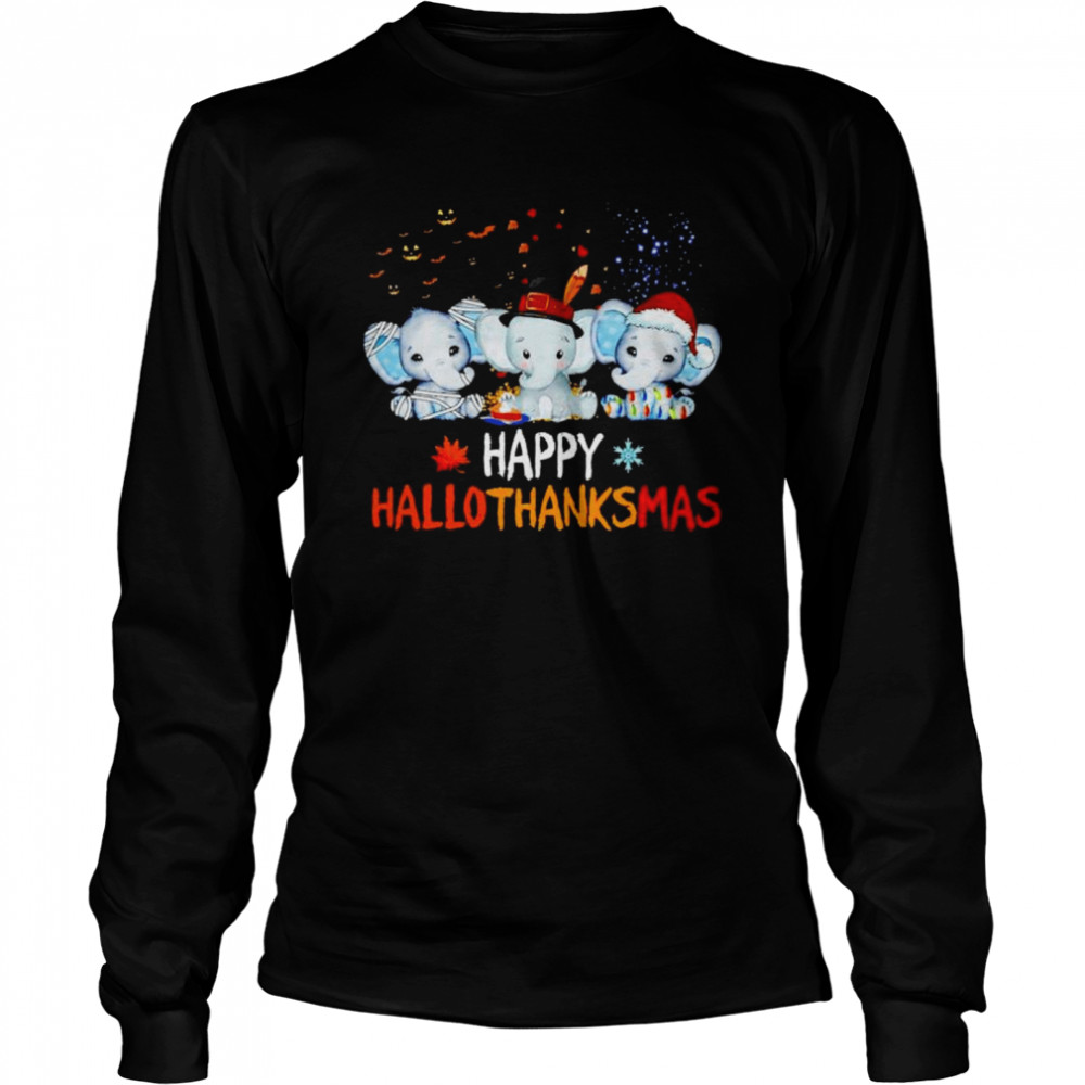 Premium Elephant Happy Hallothanksmas Halloween Thanksgiving Xmas Shirt 2 » Cool Gifts for You - Mfamilygift Premium Elephant Happy Hallothanksmas Halloween Thanksgiving Xmas Shirt 2