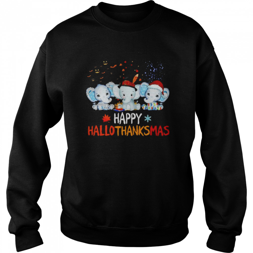 Premium Elephant Happy Hallothanksmas Halloween Thanksgiving Xmas Shirt 3 » Cool Gifts for You - Mfamilygift Premium Elephant Happy Hallothanksmas Halloween Thanksgiving Xmas Shirt 3