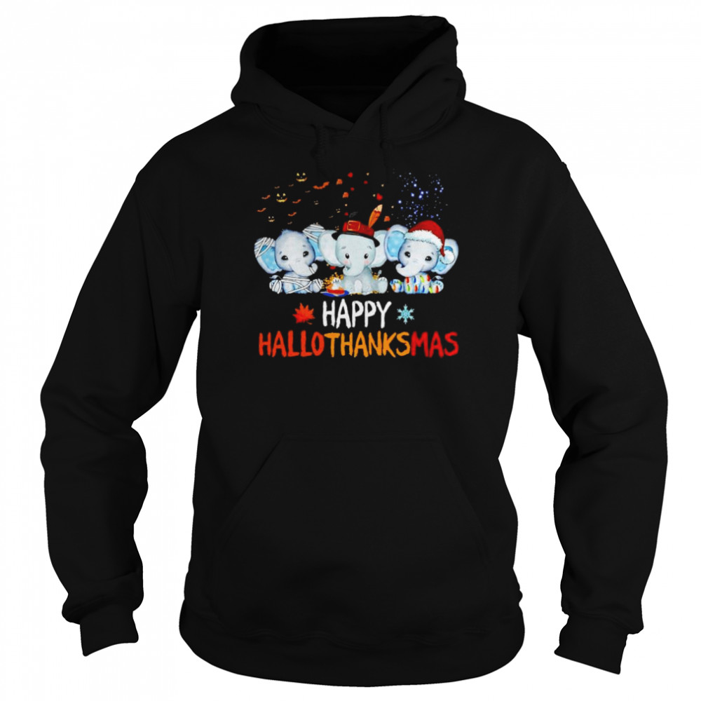 Premium Elephant Happy Hallothanksmas Halloween Thanksgiving Xmas Shirt 4 » Cool Gifts for You - Mfamilygift Premium Elephant Happy Hallothanksmas Halloween Thanksgiving Xmas Shirt 4