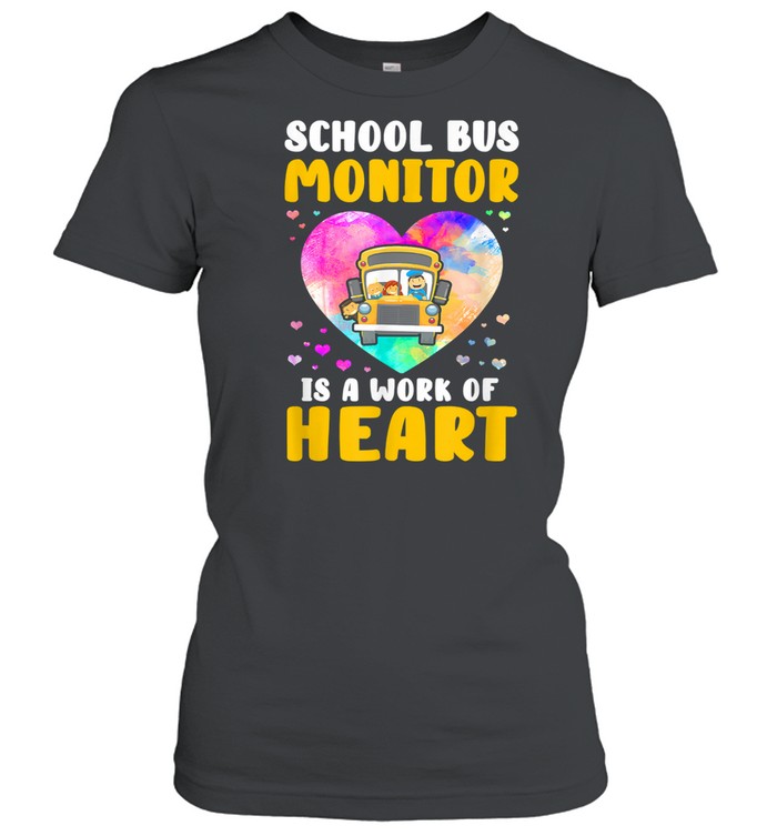 School Bus Monitor It’S A Work Of Heart Watercolor Shirt 1 » Cool Gifts for You - Mfamilygift School Bus Monitor It’S A Work Of Heart Watercolor Shirt 1
