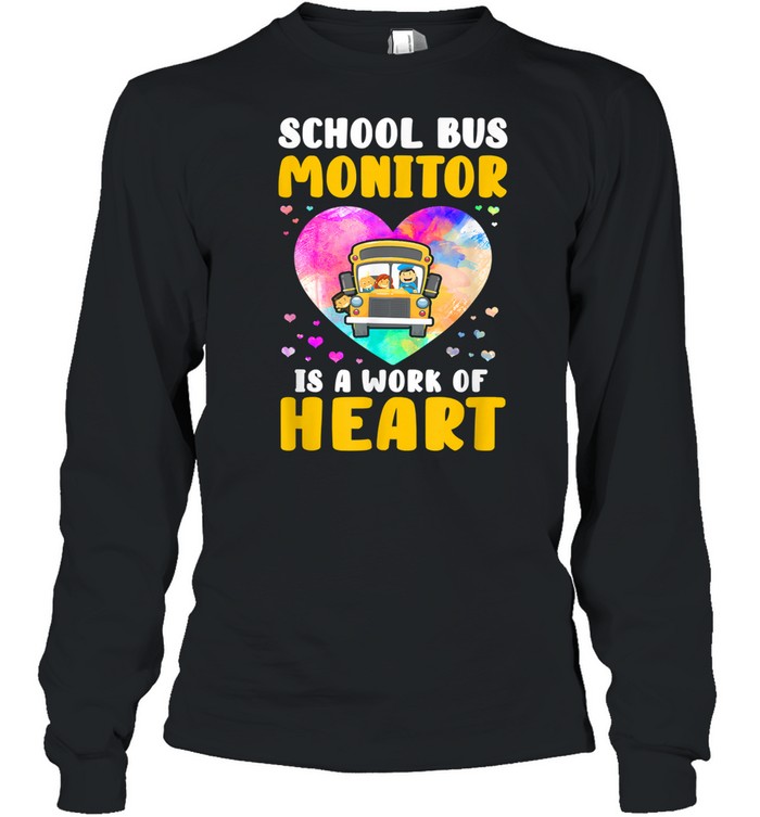 School Bus Monitor It’S A Work Of Heart Watercolor Shirt 2 » Cool Gifts for You - Mfamilygift School Bus Monitor It’S A Work Of Heart Watercolor Shirt 2