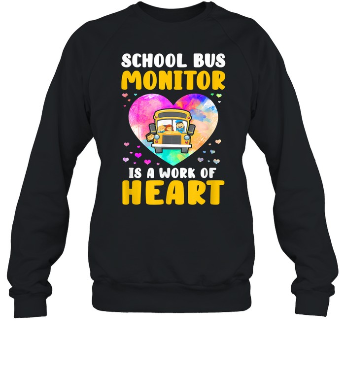 School Bus Monitor It’S A Work Of Heart Watercolor Shirt 3 » Cool Gifts for You - Mfamilygift School Bus Monitor It’S A Work Of Heart Watercolor Shirt 3