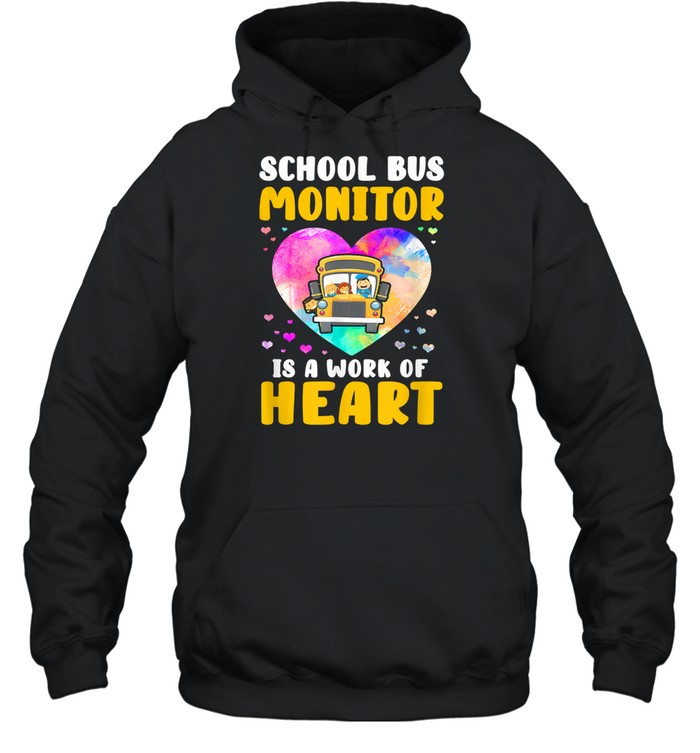 School Bus Monitor It’S A Work Of Heart Watercolor Shirt 4 » Cool Gifts for You - Mfamilygift School Bus Monitor It’S A Work Of Heart Watercolor Shirt 4