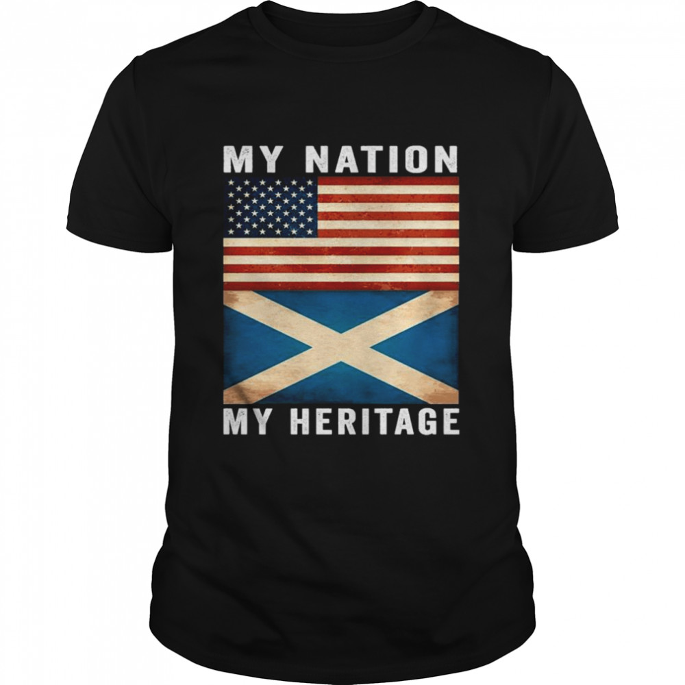 Scottish American Nation Heritage Vertical Shirt