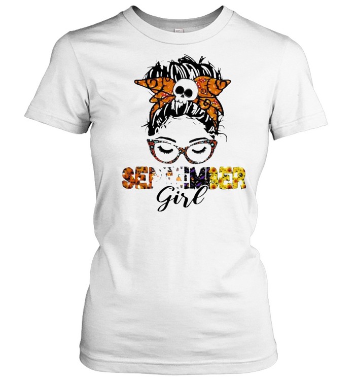 September Girl Messy Bun Hair Pumpkin Halloween Shirt 1 » Cool Gifts for You - Mfamilygift September Girl Messy Bun Hair Pumpkin Halloween Shirt 1