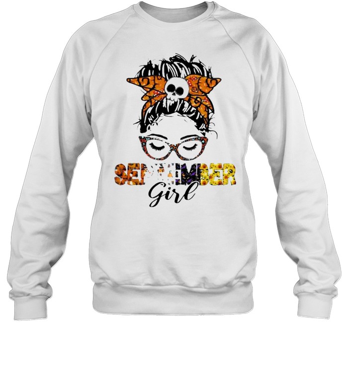 September Girl Messy Bun Hair Pumpkin Halloween Shirt 3 » Cool Gifts for You - Mfamilygift September Girl Messy Bun Hair Pumpkin Halloween Shirt 3