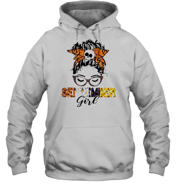 September Girl Messy Bun Hair Pumpkin Halloween Shirt 4 » Cool Gifts for You - Mfamilygift September Girl Messy Bun Hair Pumpkin Halloween Shirt 4