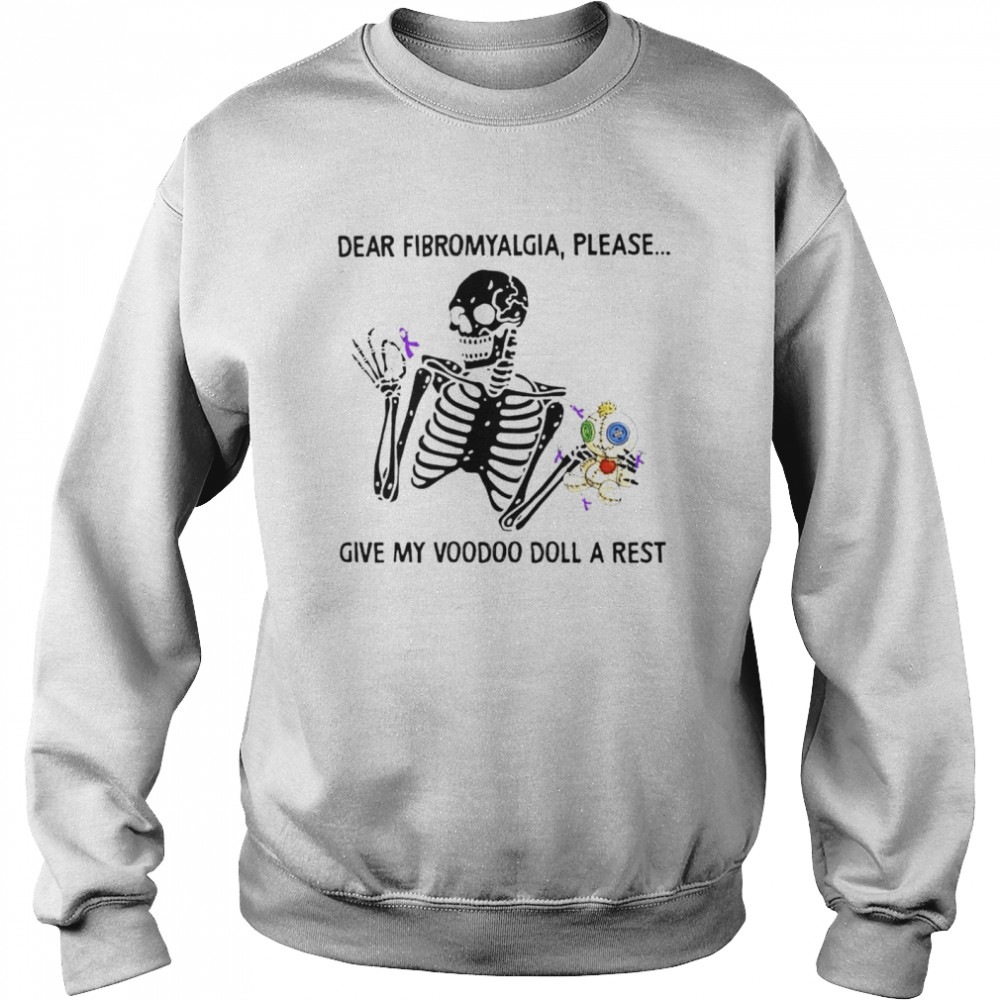 Skeleton Dear Fibromyalgia Please Give My Voodoo Doll A Rest Shirt 3 » Cool Gifts for You - Mfamilygift Skeleton Dear Fibromyalgia Please Give My Voodoo Doll A Rest Shirt 3