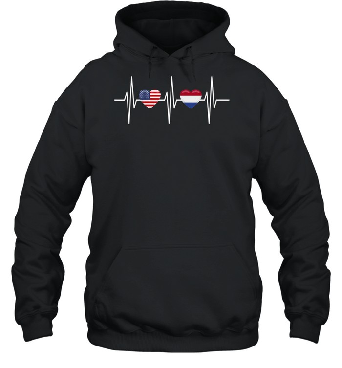 Usa Netherlands Shirt Heartbeat America Dutch Flag Heart Shirt 4 » Cool Gifts for You - Mfamilygift Usa Netherlands Shirt Heartbeat America Dutch Flag Heart Shirt 4