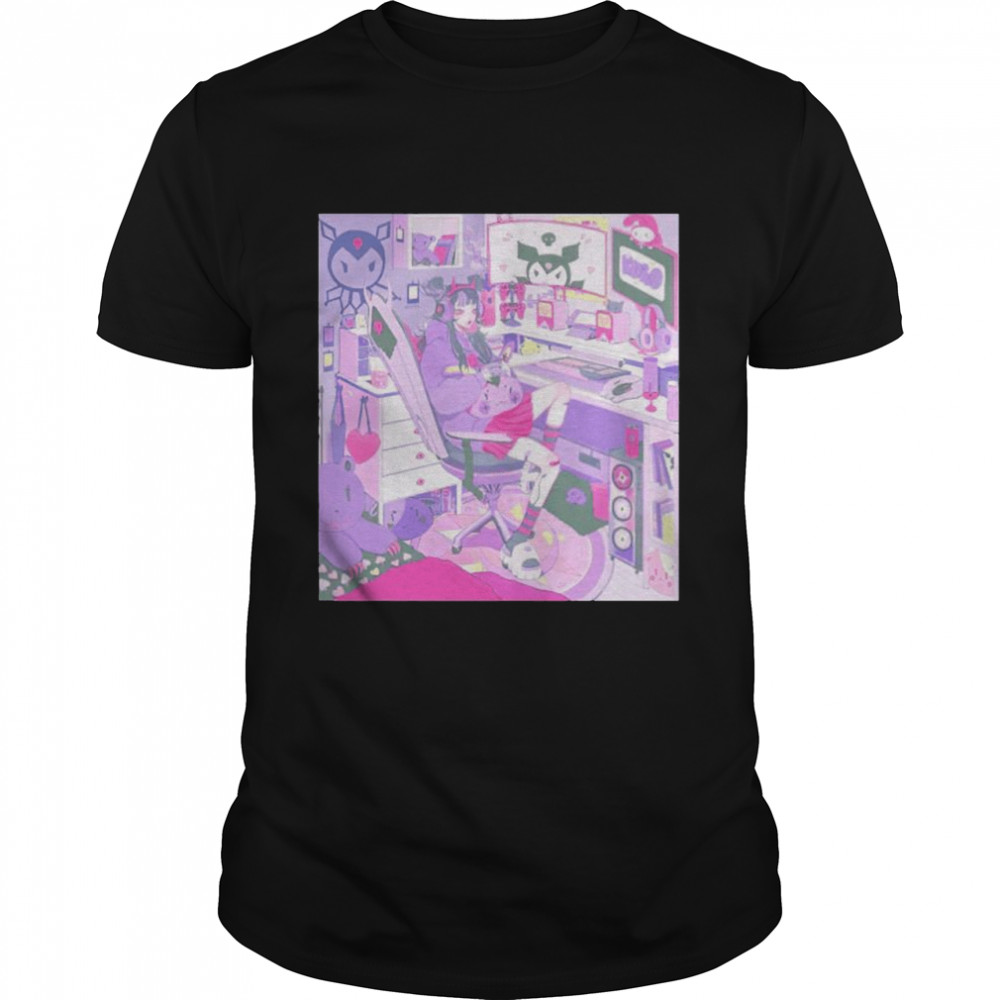 Vacuum Kirumade Lavender Mood Cut And Sew Wide Shirt