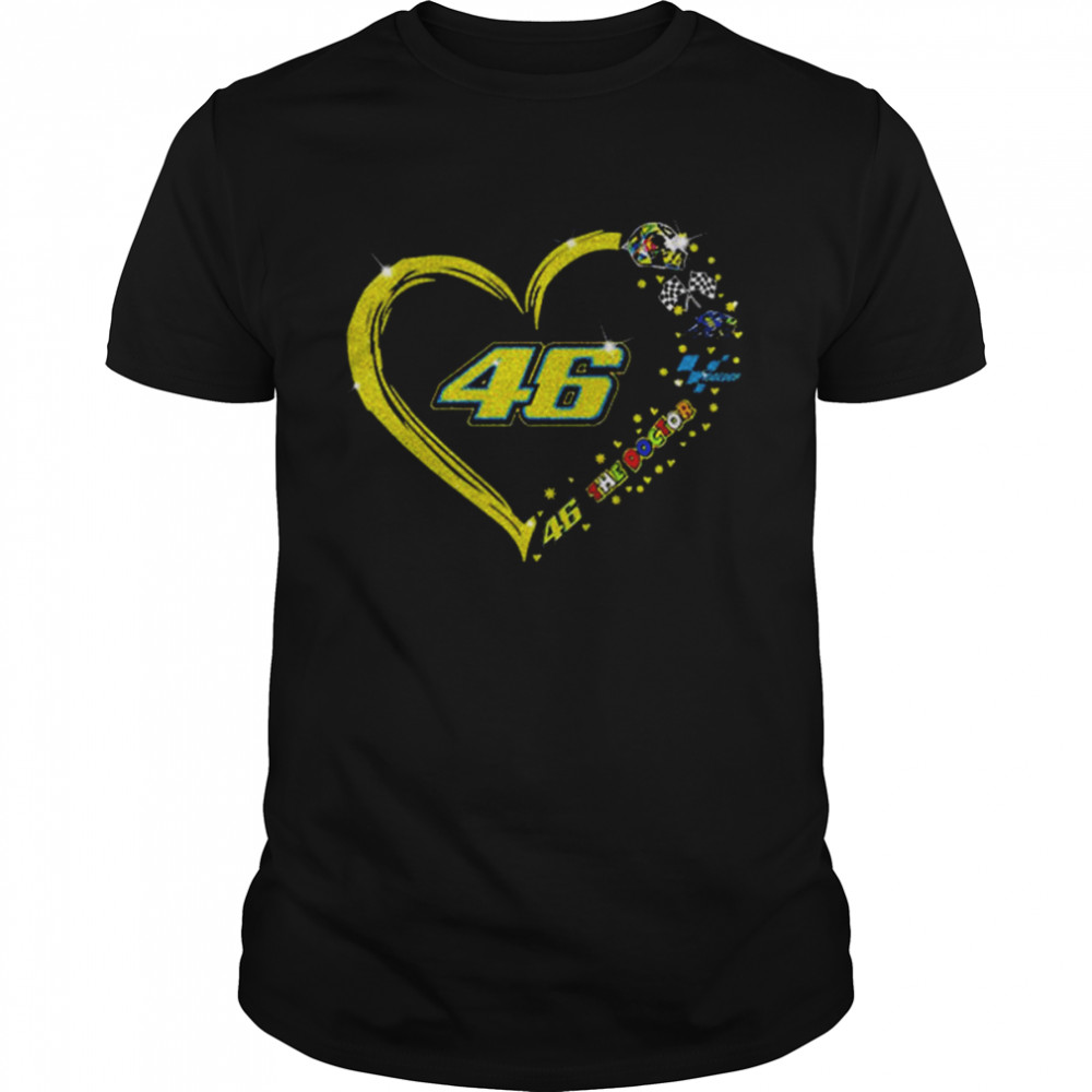 Valentino Rossi 46 The Doctor Motogp Heart Diamond Shirt