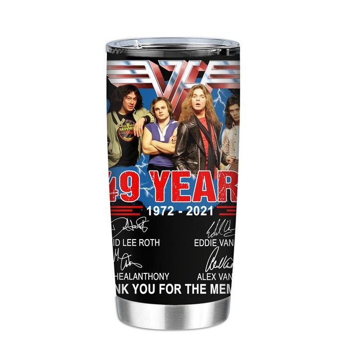 Van Halen Band 49 Years 1972 2021 Thank You For The Memories Signatures Tumbler