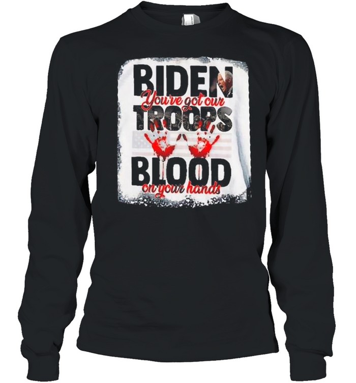 Vintage Biden You Have Our Troops Blood On Your Hands American Flag Shirt 2 » Cool Gifts for You - Mfamilygift Vintage Biden You Have Our Troops Blood On Your Hands American Flag Shirt 2